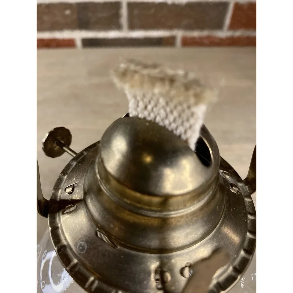 Lamplight Farms Vintage Oil‎ Kerosene Lamp Hobnail Bumpy Chimney Top Hurricane